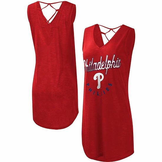 Women's G-III 4Her by Carl Banks Red Philadelphia Phillies Game Time Slub Beach V-Neck Cover-Up Dress Women's G-III 4Her By Carl Banks Red Philadelphia Phillies Game Time Slub Beach V-Neck Cover-Up Dress -G-III Sales Store unnamed file 202
