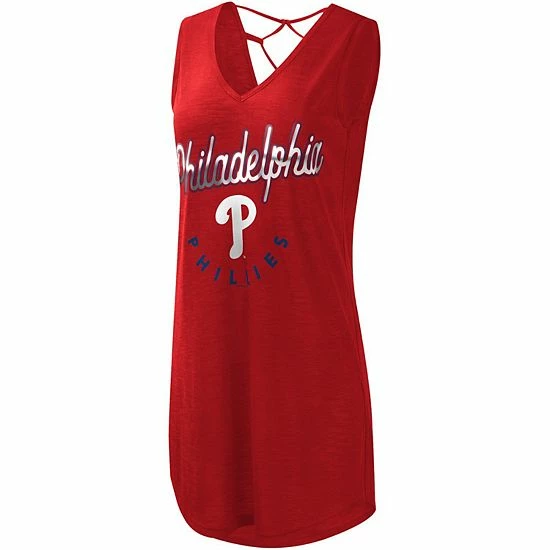 Women's G-III 4Her by Carl Banks Red Philadelphia Phillies Game Time Slub Beach V-Neck Cover-Up Dress Women's G-III 4Her By Carl Banks Red Philadelphia Phillies Game Time Slub Beach V-Neck Cover-Up Dress -G-III Sales Store unnamed file 203