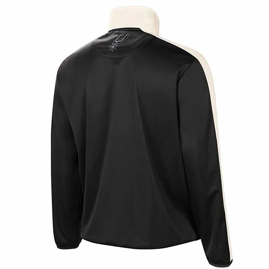 Men's G-III Sports By Carl Banks Black/White San Antonio Spurs Zone Blitz Tricot Full-Zip Track Jacket 4 Men's G-III Sports By Carl Banks Black/White San Antonio Spurs Zone Blitz Tricot Full-Zip Track Jacket - Image 4