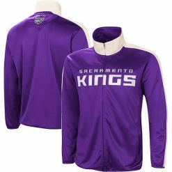 Men's G-III Sports By Carl Banks Purple/White Sacramento Kings Zone Blitz Tricot Full-Zip Track Jacket