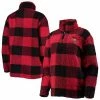 Women's G-III 4Her By Carl Banks Red Tampa Bay Buccaneers Sherpa Plaid Quarter-Zip Jacket