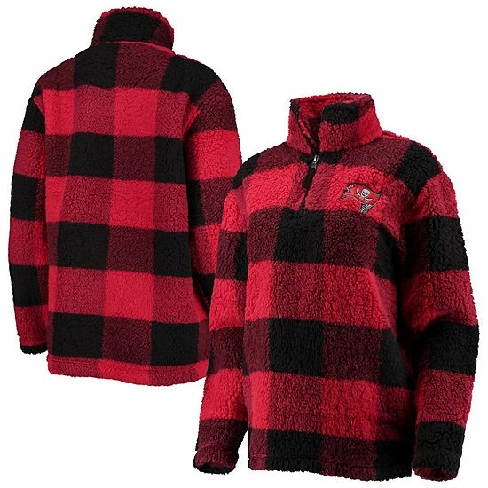 Women's G-III 4Her by Carl Banks Red Tampa Bay Buccaneers Sherpa Plaid Quarter-Zip Jacket Women's G-III 4Her By Carl Banks Red Tampa Bay Buccaneers Sherpa Plaid Quarter-Zip Jacket -G-III Sales Store unnamed file 2038
