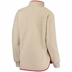 Women's G-III 4Her By Carl Banks Oatmeal/Red Chicago Blackhawks Wishbone Half-Zip Jacket -G-III Sales Store unnamed file 2044