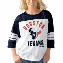 Women's G-III 4Her By Carl Banks White/Navy Houston Texans First Team Three-Quarter Sleeve Mesh T-Shirt 4 Women's G-III 4Her By Carl Banks White/Navy Houston Texans First Team Three-Quarter Sleeve Mesh T-Shirt -G-III Sales Store unnamed file 2061