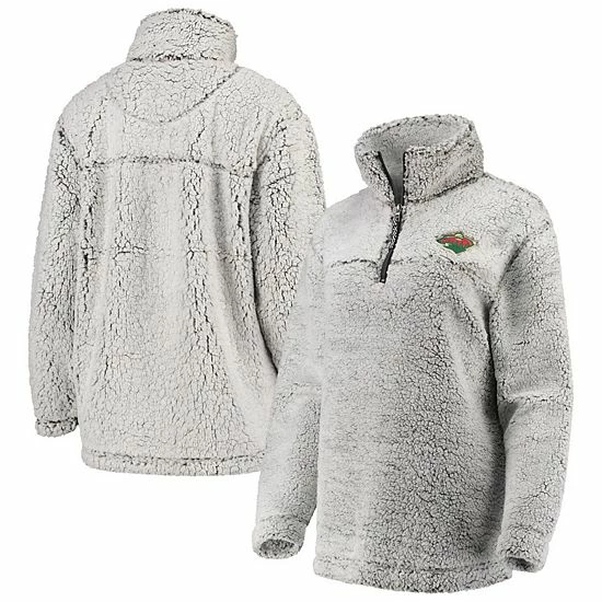 Women's G-III 4Her by Carl Banks Gray Minnesota Wild Sherpa Quarter-Zip Pullover Jacket Women's G-III 4Her By Carl Banks Gray Minnesota Wild Sherpa Quarter-Zip Pullover Jacket -G-III Sales Store unnamed file 2063