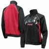 Women's G-III 4Her By Carl Banks Black/Red Miami Heat Backfield Raglan Full-Zip Track Jacket