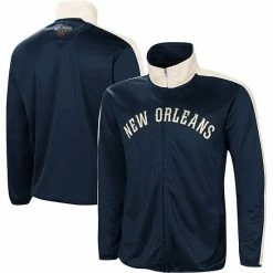 Men's G-III Sports By Carl Banks Navy/White New Orleans Pelicans Zone Blitz Tricot Full-Zip Track Jacket