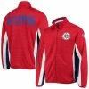 Men's G-III Sports By Carl Banks Red LA Clippers 75th Anniversary Power Forward Space-Dye Full-Zip Track Jacket
