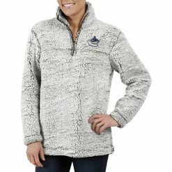 Women's G-III 4Her By Carl Banks Gray Vancouver Canucks Sherpa Quarter-Zip Jacket