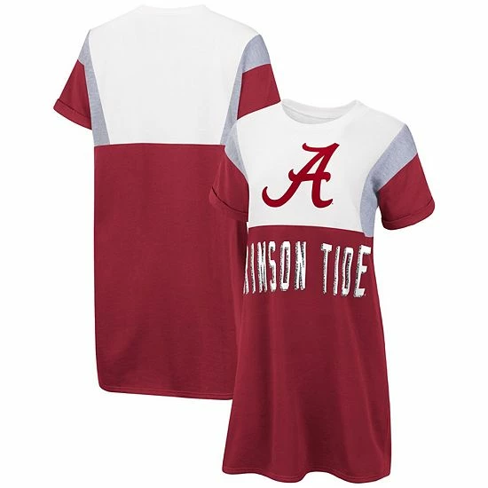 Women's G-III 4Her by Carl Banks Crimson/White Alabama Crimson Tide 3rd Down Short Sleeve T-Shirt Dress Women's G-III 4Her By Carl Banks Crimson/White Alabama Crimson Tide 3rd Down Short Sleeve T-Shirt Dress -G-III Sales Store unnamed file 2144