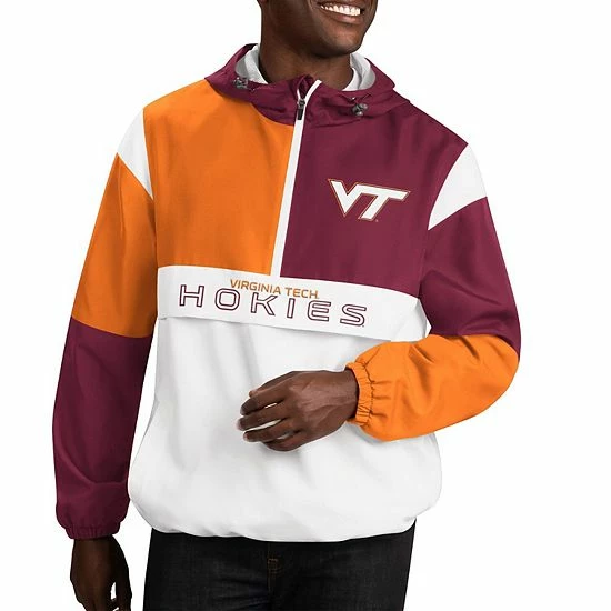 Men's G-III Sports By Carl Banks White/Maroon Virginia Tech Hokies College Fair Catch Half-Zip Hoodie - Image 2