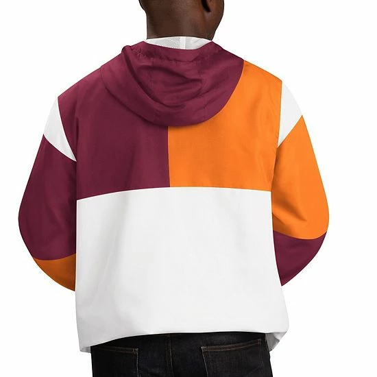 Men's G-III Sports By Carl Banks White/Maroon Virginia Tech Hokies College Fair Catch Half-Zip Hoodie - Image 3