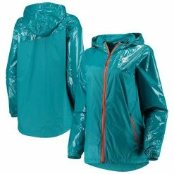 Women's G-III 4Her By Carl Banks Aqua Miami Dolphins Double-Coverage Full-Zip Hoodie Jacket