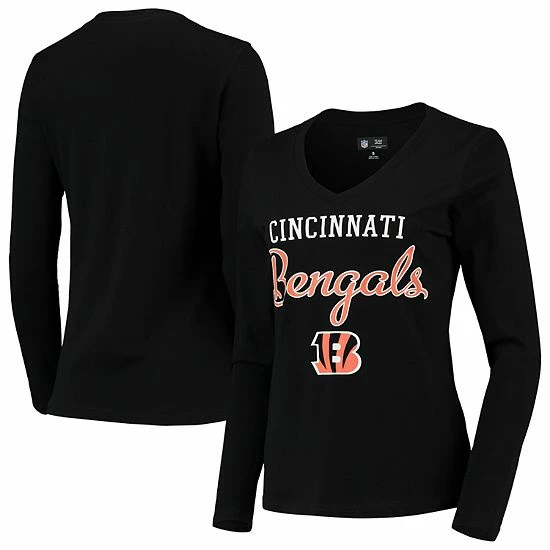 Women's G-III 4Her by Carl Banks Black Cincinnati Bengals Post Season Long Sleeve V-Neck T-Shirt Women's G-III 4Her By Carl Banks Black Cincinnati Bengals Post Season Long Sleeve V-Neck T-Shirt -G-III Sales Store unnamed file 221