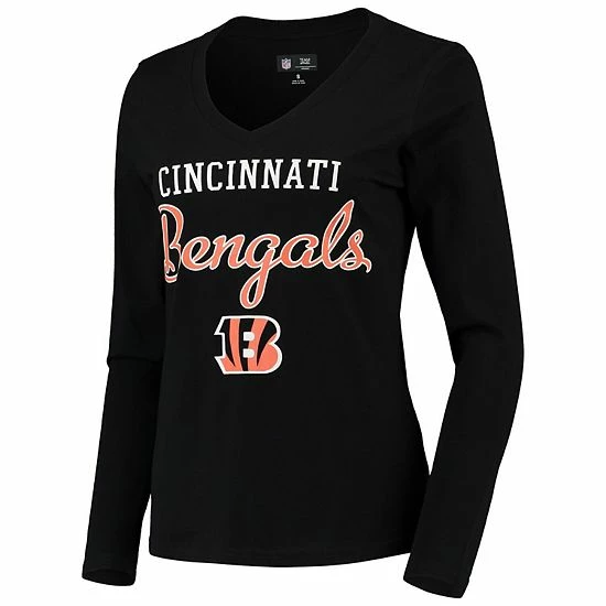 Women's G-III 4Her by Carl Banks Black Cincinnati Bengals Post Season Long Sleeve V-Neck T-Shirt Women's G-III 4Her By Carl Banks Black Cincinnati Bengals Post Season Long Sleeve V-Neck T-Shirt -G-III Sales Store unnamed file 222