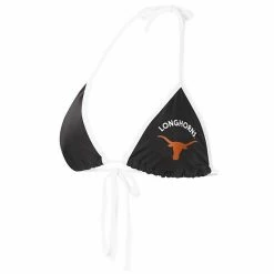 Women's G-III 4Her By Carl Banks Black Texas Longhorns Perfect Match Bikini Top