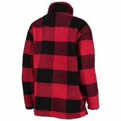 Women's G-III 4Her By Carl Banks Red Atlanta Falcons Sherpa Plaid Quarter-Zip Jacket -G-III Sales Store unnamed file 2236
