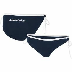 Women's G-III 4Her By Carl Banks Navy Seattle Seahawks Perfect Match Bikini Bottom