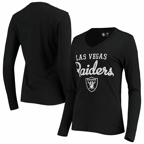 Women's G-III 4Her by Carl Banks Black Las Vegas Raiders Post Season Long Sleeve V-Neck T-Shirt Women's G-III 4Her By Carl Banks Black Las Vegas Raiders Post Season Long Sleeve V-Neck T-Shirt -G-III Sales Store unnamed file 225