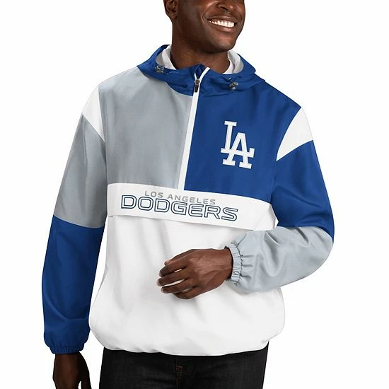 Men's G-III Sports by Carl Banks Royal/Gray Los Angeles Dodgers Fair Catch Half-Zip Hoodie Men's G-III Sports By Carl Banks Royal/Gray Los Angeles Dodgers Fair Catch Half-Zip Hoodie -G-III Sales Store unnamed file 2253