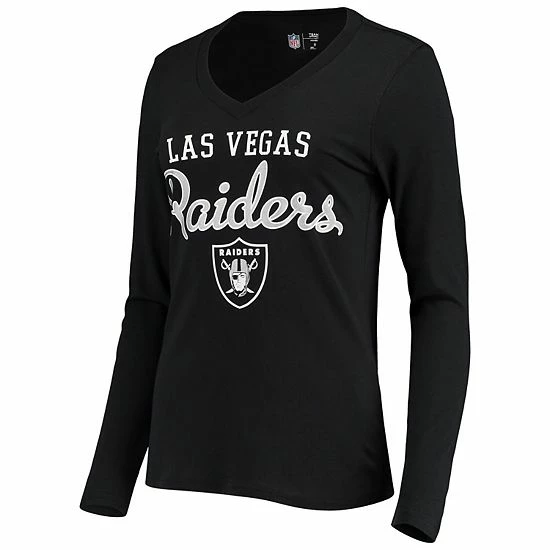 Women's G-III 4Her by Carl Banks Black Las Vegas Raiders Post Season Long Sleeve V-Neck T-Shirt Women's G-III 4Her By Carl Banks Black Las Vegas Raiders Post Season Long Sleeve V-Neck T-Shirt -G-III Sales Store unnamed file 226