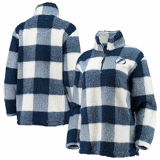 Women's G-III 4Her by Carl Banks Blue/White Tampa Bay Lightning Plaid Sherpa Quarter-Zip Jacket Women's G-III 4Her By Carl Banks Blue/White Tampa Bay Lightning Plaid Sherpa Quarter-Zip Jacket -G-III Sales Store unnamed file 2277