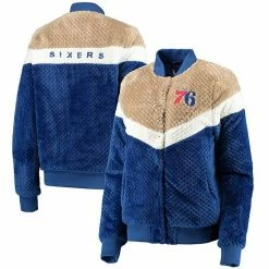 Women's G-III 4Her By Carl Banks Royal/Cream Philadelphia 76ers Riot Squad Sherpa Full-Snap Jacket