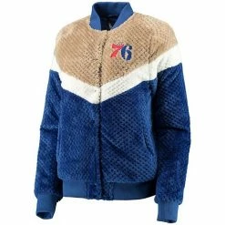 Women's G-III 4Her By Carl Banks Royal/Cream Philadelphia 76ers Riot Squad Sherpa Full-Snap Jacket -G-III Sales Store unnamed file 2297
