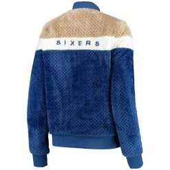 Women's G-III 4Her By Carl Banks Royal/Cream Philadelphia 76ers Riot Squad Sherpa Full-Snap Jacket -G-III Sales Store unnamed file 2298