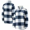 Women's G-III 4Her By Carl Banks Blue/White Toronto Maple Leafs Plaid Sherpa Quarter-Zip Jacket