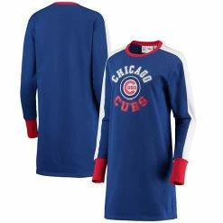 Women's G-III 4Her By Carl Banks Royal Chicago Cubs Hurry Up Offense Long Sleeve Dress