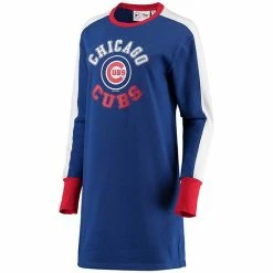 Women's G-III 4Her By Carl Banks Royal Chicago Cubs Hurry Up Offense Long Sleeve Dress -G-III Sales Store unnamed file 2312