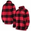 Women's G-III 4Her By Carl Banks Red Kansas City Chiefs Sherpa Plaid Quarter-Zip Jacket