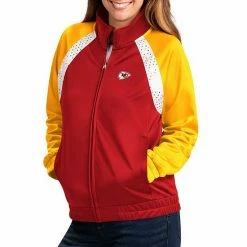 Women's G-III 4Her By Carl Banks Red/Gold Kansas City Chiefs Confetti Raglan Full-Zip Track Jacket