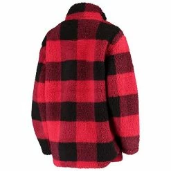 Women's G-III 4Her By Carl Banks Red Kansas City Chiefs Sherpa Plaid Quarter-Zip Jacket -G-III Sales Store unnamed file 2362
