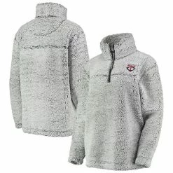 Women's G-III 4Her By Carl Banks Gray Minnesota Twins Sherpa Quarter-Zip Pullover Jacket