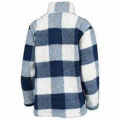 Women's G-III 4Her By Carl Banks Navy Houston Texans Sherpa Plaid Quarter-Zip Jacket -G-III Sales Store unnamed file 2376