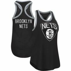Women's G-III 4Her By Carl Banks Black Brooklyn Nets Showdown Burnout Tank Top