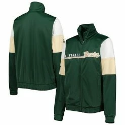 Women's G-III 4Her By Carl Banks Hunter Green Milwaukee Bucks Change Up Full-Zip Track Jacket