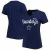 Women's G-III 4Her By Carl Banks Navy Dallas Cowboys Post Season V-Neck T-Shirt