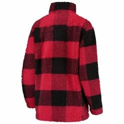 Women's G-III 4Her By Carl Banks Black/Red Minnesota Wild Plaid Sherpa Quarter-Zip Jacket -G-III Sales Store unnamed file 2419