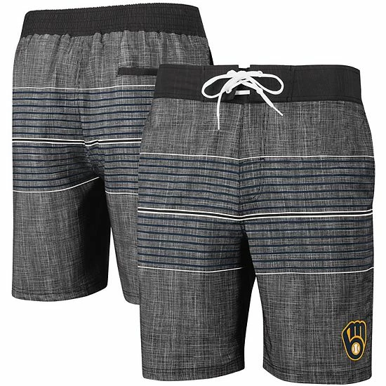 Men's G-III Sports by Carl Banks Charcoal Milwaukee Brewers Horizon Volley Swim Trunks Men's G-III Sports By Carl Banks Charcoal Milwaukee Brewers Horizon Volley Swim Trunks -G-III Sales Store unnamed file 2426