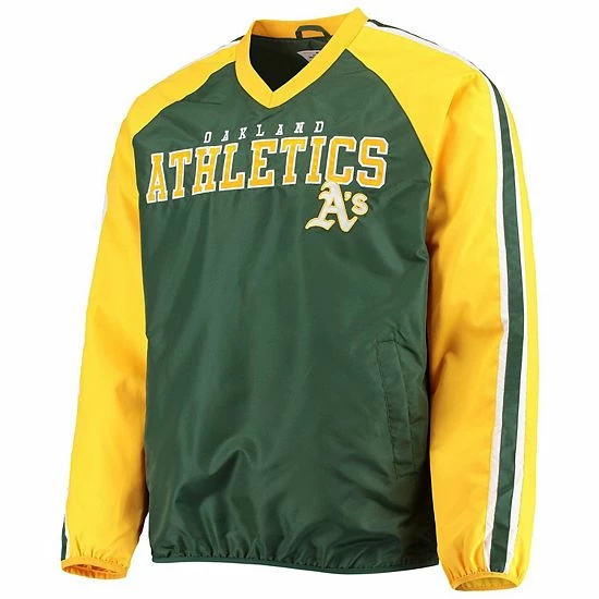 Men's G-III Sports by Carl Banks Green/Gold Oakland Athletics Kickoff Raglan V-Neck Pullover Jacket Men's G-III Sports By Carl Banks Green/Gold Oakland Athletics Kickoff Raglan V-Neck Pullover Jacket -G-III Sales Store unnamed file 2435