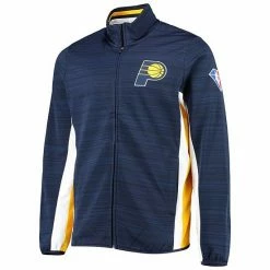 Men's G-III Sports By Carl Banks Navy Indiana Pacers 75th Anniversary Power Forward Space-Dye Full-Zip Track Jacket -G-III Sales Store unnamed file 2440