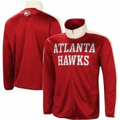 Men's G-III Sports By Carl Banks Red/White Atlanta Hawks Zone Blitz Tricot Full-Zip Track Jacket