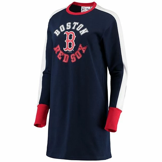 Women's G-III 4Her by Carl Banks Navy Boston Red Sox Hurry Up Offense Long Sleeve Dress Women's G-III 4Her By Carl Banks Navy Boston Red Sox Hurry Up Offense Long Sleeve Dress -G-III Sales Store unnamed file 2509