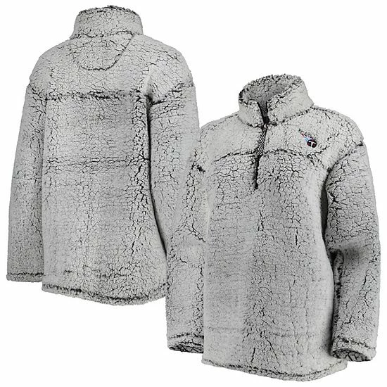 Women's G-III 4Her by Carl Banks Gray Tennessee Titans Sherpa Quarter-Zip Jacket Women's G-III 4Her By Carl Banks Gray Tennessee Titans Sherpa Quarter-Zip Jacket -G-III Sales Store unnamed file 2511