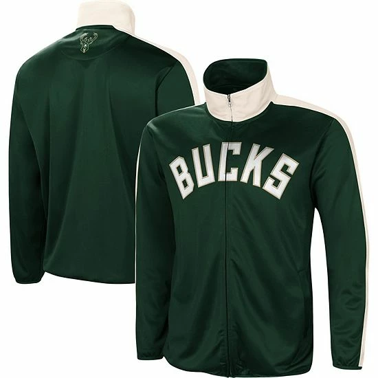 Men's G-III Sports by Carl Banks Green/White Milwaukee Bucks Zone Blitz Tricot Full-Zip Track Jacket Men's G-III Sports By Carl Banks Green/White Milwaukee Bucks Zone Blitz Tricot Full-Zip Track Jacket -G-III Sales Store unnamed file 2515
