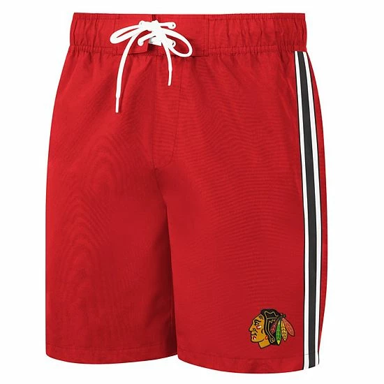 Men's G-III Sports by Carl Banks Red/Black Chicago Blackhawks Sand Beach Swim Shorts Men's G-III Sports By Carl Banks Red/Black Chicago Blackhawks Sand Beach Swim Shorts -G-III Sales Store unnamed file 2531