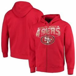 Men's G-III Sports By Carl Banks Scarlet San Francisco 49ers Perfect Season Full-Zip Hoodie